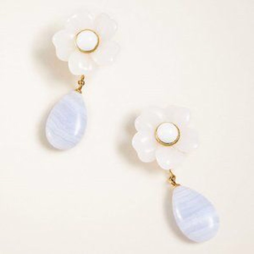 Ann Taylor Flower Resin Drop Earrings
